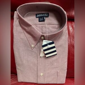 Men’s Land’s End Original Oxford Shirt 17 1/2 x 35 Regular Reddish Heather Color